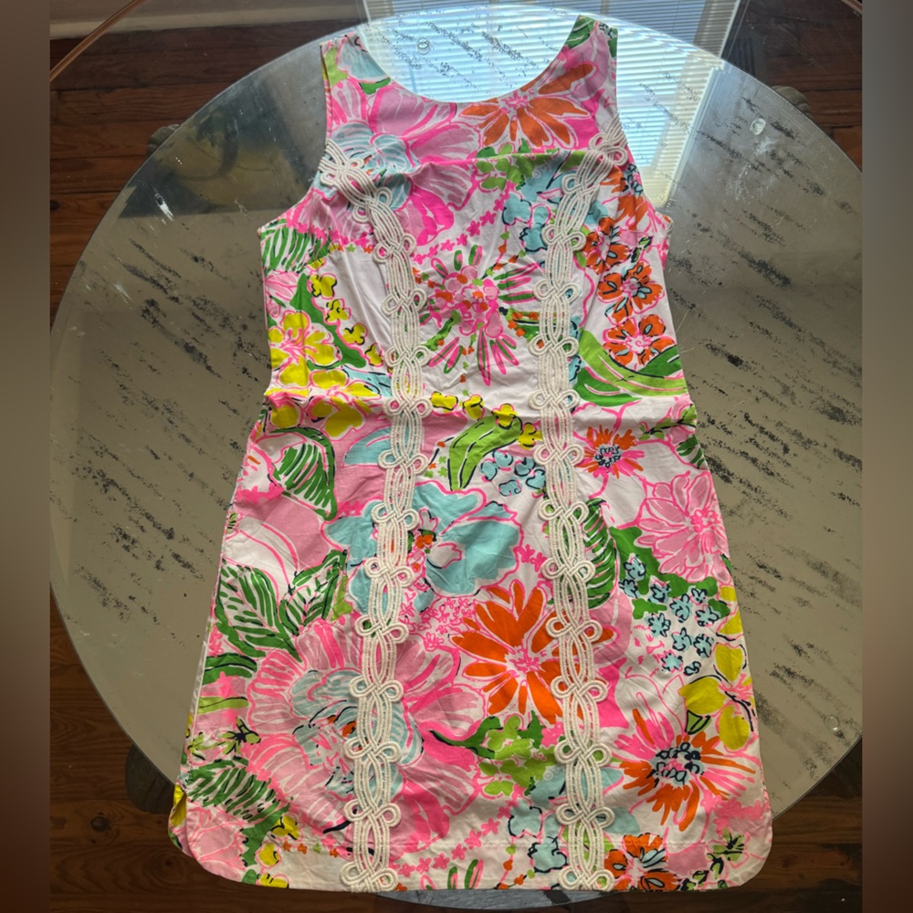 Lilly Pulitzer Fluorescent Floral Dress Embroidered 20th Anniversary Collection